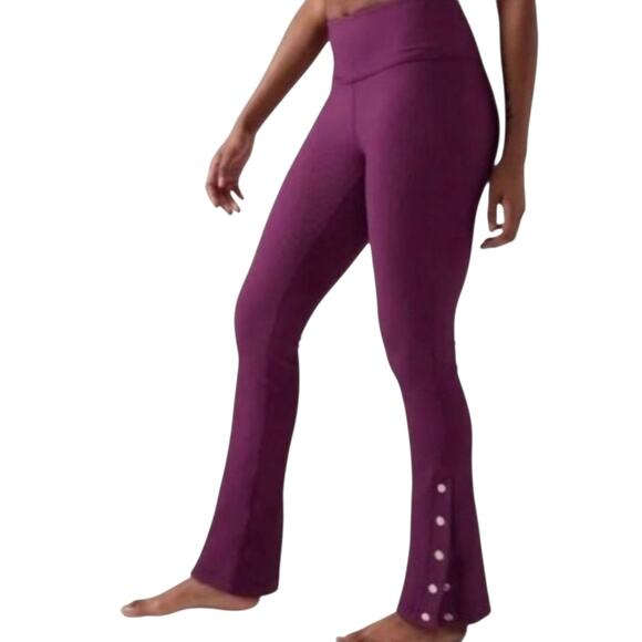 Athleta Elation Ribbed Snap Leg Pants sz MT, medium tall - Pristine! - Picture 9 of 11